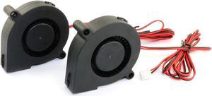 RuiLing 2-Pack 5015 DC 12V 0.18A Cooling Blower Fan 6000Rpm Industrial Cooling Turbo Fan for 3D Printer Accessories,Mini Black Plastic Cooling Fans 50x50x15mm