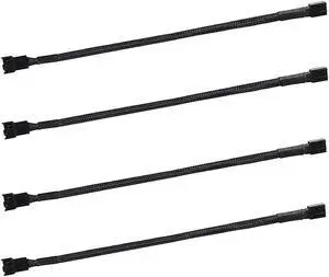 4-Pin PWM Fan Splitter Cable11.8 Sleeved Braided Adapter Computer PC Fan Power Extension Cable Converter for Computer ATX Case 3-Pin/4-Pin Cooling Fan Cable (Case Male to Female) (4-Pack)
