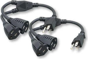 ZADA36PQ-Y-P2 Power Cord Extension & Splitter NEMA 5-15P to 2× NEMA 5-15R 13A 125V Short Extension Splitter Black ZADA36PQ-Y-P2 Power Cord Extension & Splitter NEMA 5-15P to 2× NEMA 5-15R 13A 125V Short Extension Splitter Black