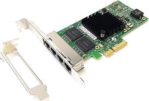 4 Port RJ-45 10/100/1000Mbps PCI-Express x 4 Gigabit Ethernet Server Adapter 4 Port Network Interface Controller Card for I350AM4 Chipset, Compare to Intel I350-T4