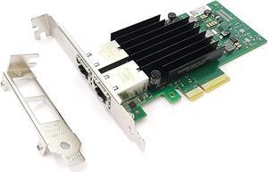 Dual Port 10GbE RJ-45 PCI-Express x 4 Gigabit Ethernet Server Adapter Dual Port Network Interface Controller Card for X550 Chipset, Compare to Intel X550-T2