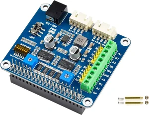Stepper Motor HAT for Raspberry Pi 4B/3B+/2B/B+/Zero/W/WH/and Jetson Nano,DRV8825 Motor Controller Drives Two Stepper Motors, Up to 1/32 Microstepping,Use for 3D Printer,Sculpturing Machine etc Stepper Motor HAT for Raspberry Pi 4B/3B+/2B/B+/Zero/W/WH/and Jetson Nano,DRV8825 Motor Controller Drives Two Stepper Motors, Up to 1/32 Microstepping,Use for 3D Printer,Sculpturing Machine etc