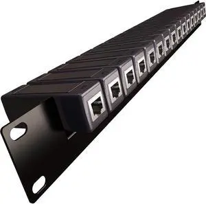 Ethernet Surge Protector 19" RackMount (16 Port) PoE+ Gigabit (Server Rack Mount 1U) -Gas Discharge Tube -RJ45 Lightning Suppressor -LAN Network CAT5/CAT6 Thunder Arrestor GbE 1000 Mbps - TP316