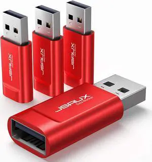 USB Data Blocker (4-Pack) USB-A Defender Only for Quick Charge Protect Against Juice Jacking Refuse Hacking Provide Safe Charging- Red