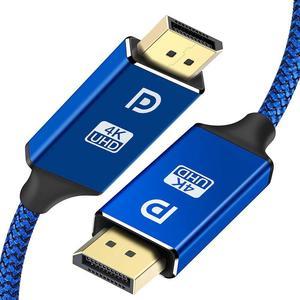 DisplayPort Cable 4K DP Cable Nylon Braided -(4K@60Hz 2K@144Hz) Display Port Cable Ultra High Speed DisplayPort to DisplayPort Cable 6.6ft for Laptop PC TV etc- Gaming Monitor Cable(Blue)