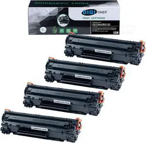 Ennovor Compatible CE278A CRG128 CRG126 Toner Cartridge  CE278A CRG128 CRG126 High Yield Toner Cartridge Replacement for HP Laser Printer  Black [4 Pack]