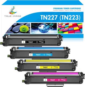 TRUE IMAGE Compatible Toner Cartridge Replacement for Brother TN227 TN-227 TN227BK TN223 TN-223BK MFC-L3750CDW HL-L3210CW HL-L3290CDW HL-L3270CDW HL-L3230CDW MFC-L3710CW MFC-L3770CDW Printer (4-Pack)