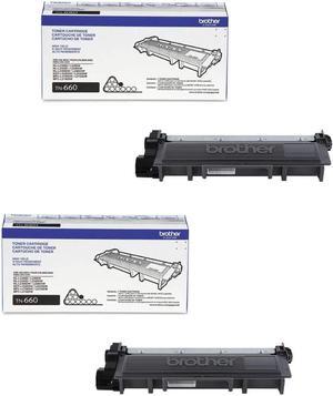 Brother Genuine TN660 2-Pack High Yield Black Toner Cartridge with approximately 2,600 page yield/cartridge