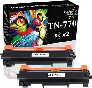 2-Pack ColorPrint Compatible TN-770 Toner Cartridge Replacement for Brother TN770 TN 770 TN760 TN730 to use with HL-L2370DW HL-L2370DW XL MFC-L2750DW MFC-L2750DW XL Printer (Black, High Yield)