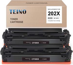 TEINO Compatible Toner Cartridge Replacement for HP 202A 202X CF500A CF500X use with HP Color Laserjet Pro MFP M281fdw M281cdw M254dw M254nw M281dw M280nw M254dn M281fdn (Black, 2-Pack)