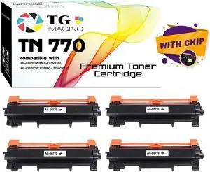 Ennovor TG Imaging Compatible TN770 Toner Cartridge Black High Yield Replacement for Brother TN-770 Toner TN 770 for HL-L2370DW HL-L2370DWXL MFC-L2750DW MFC-L2750DWXL Printers (4xBlack, Value Combo)