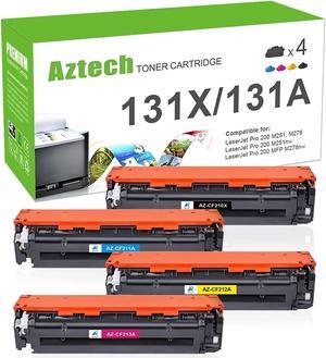 Aztech Compatible Toner Cartridge Replacement  131X 131A CF210X CF210A CF211A CF212A CF213A (Black/Cyan/Yellow/Magenta, 4-Pack)