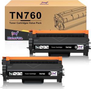 HaloFox Compatible Toner-Cartridge Replacement for Brother TN760 TN-760 TN730 TN-730 for Brother HL-L2350DW HL-L2395DW HL-L2390DW HL-L2370DW MFC-L2750DW MFC-L2710DW DCP-L2550DW Printer (Black, 2-Pack)