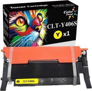 1-Pack of Yellow Compatible 406S CLT-Y406S Toner Cartridge CLT-406S Work for Samsung CLP-360 CLP-365 CLP-365W CLX-3300 CLX-3305FN CLX-3305FW SL-C410W C460FW Printer, by ColorPrint