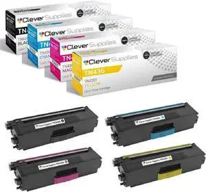 CS Replacement Toner Cartridge Compatible with Brother TN436 TN-436 TN436BK TN436C TN436M TN436Y, Cyan, Magenta, Yellow, Black, 4 Pack