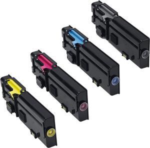 Amateck Compatible 4 Pack Toner Cartridge for C2660dn C2665dnf Printers, Black Cyan Magenta Yellow, 593-BBBU 593-BBBT 593-BBBS 593-BBBR