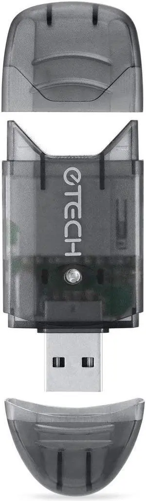 eTECH Collection USB 2.0 SD/SDHC/SDXC Memory Card Reader/Writer - Support SanDisk Kingston 256GB 128GB 64GB 32GB 16GB SDXC Ultra Extreme SDHC (Card Reader ONLY No Memory Cards) (Black 1 Pack)