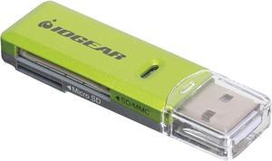 IOGEAR SD/MicroSD/MMC Card Reader/Writer, GFR204SD Green