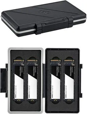4 Slot M.2 2280 Case M.2 SSD Holder Storage M.2 Drive Storage M.2 2280 SSD Card Case Water-Resistant and Shockproof
