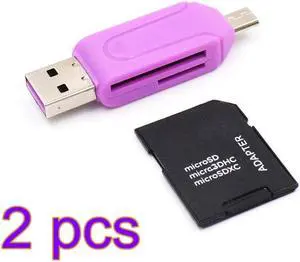 LOOCOO 2Pcs 2-in-1 USB OTG Adapter,Universal Micro Card Reader,USB Card Reader,Tf Card Reader,Sd Card Reader,Multi-Purpose Card Reader Adapter LOOCOO 2Pcs 2-in-1 USB OTG Adapter,Universal Micro Card Reader,USB Card Reader,Tf Card Reader,Sd Card Reader,Multi-Purpose Card Reader Adapter