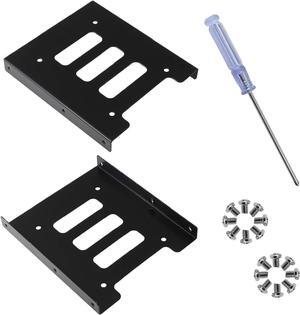 2Pcs 2.5 to 3.5 SSD HDD Hard Disk Drive Bays Holder Metal Mounting Bracket Adapter with Screws & Screwdriver for PC