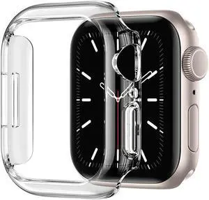 IC ICLVOER For Apple Watch Series 7 41/45MM PC Protector Hard Bumper Shockproof Case Cover 45mm Clear