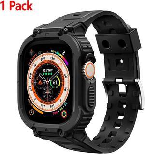 49MM Rugged Armor Case Silicone Sport Band Strap For Apple Watch Ultra