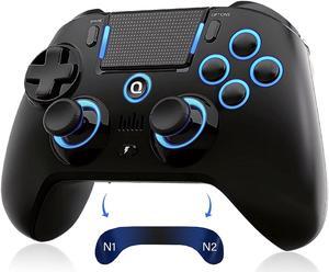 QRD Spark N5 Wireless Controller for PS4/Slim/Pro/Windows PC/Steam Deck, Pro Controller with Hall Joysticks/Hall Triggers/RGB Lighting, Turbo Speed Up, Work for PS4 PS3 IOS Android