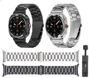 For Samsung Galaxy Watch 7 Ultra 47mm Stainless Steel Metal Band Strap Bracelet Black