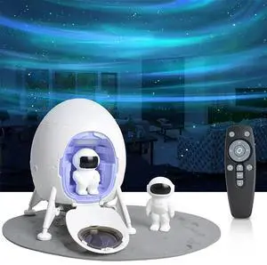 Astronaut Lander Wave Galaxy Projector, Ceiling Nebula Night Light with Bluetooth for Bedroom, Ideal Birthday Gift for Teens & Adults