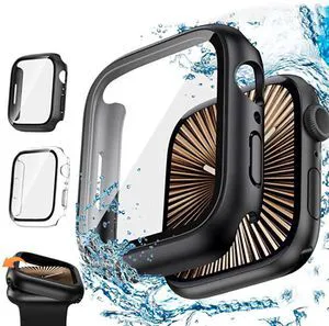 Waterproof Watch Case for Apple Watch Series 10 42mm/46mm, 9H Tempered Glass Screen Protector, Anti-Scratch, Perfect Protection 46 mm Black Waterproof Watch Case for Apple Watch Series 10 42mm/46mm, 9H Tempered Glass Screen Protector, Anti-Scratch, Perfect Protection 46 mm Black