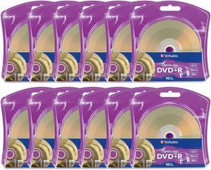 Verbatim LightScribe DVD+R 16x Recordable Blank Disc Printable Media 4.7GB/120min (96943) - 120 Pack