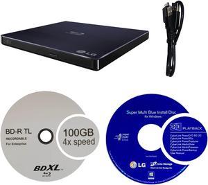 LG 6X WP50NB40 Ultra Slim Portable Blu-ray Burner Bundle with 100GB BDXL Disc and Cyberlink Burning Software