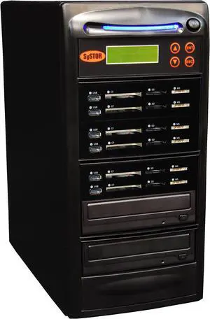 Systor 1 to 5 Blu-ray BDXL All-in-One Combo - Flash Media Card (USB/SD/CF/MS) + Single CD/DVD/BD Disc Duplicator - SYS-USBSDCF-BD-05