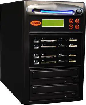 Systor 1 to 3 Blu-ray BDXL All-in-One Combo - Flash Media Card (USB/SD/CF/MS) + Single CD/DVD/BD Disc Duplicator - SYS-USBSDCF-BD-03