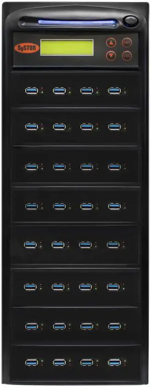 Systor 1 to 31 USB 3.0/3.1 Duplicator & Sanitizer 18GB/Min - Standalone Multiple Flash Memory Copier & Storage Drive Eraser, Speeds Up to 300MB/Sec (SYS-USB30-31)