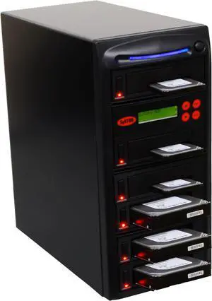 Systor 1:5 SATA Hard Drive Duplicator & Sanitizer - 18GB/Min - Copy & Erase 2.5 SDD Solid State & 3.5 HDD Disks (SYS305DP) - 300MB/Sec, Dual Port Hot Swap