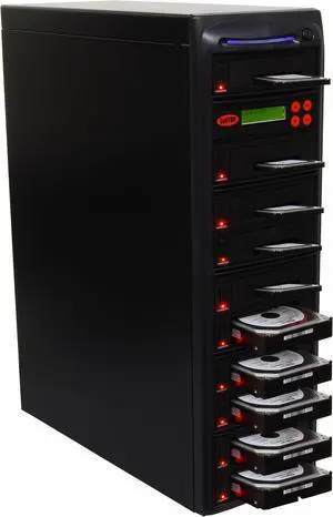 Systor 1 to 9 SATA 150MB/S HDD SSD Hard Drive Duplicator/Sanitizer - Copy & Erase 2.5 & 3.5 inch Hard Disk Drives & Solid State Drives (SYS209HS-DP) - Dual Port Hot Swap