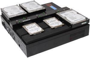 Systor 1:4 Flatbed SATA Hard Drive Duplicator & Sanitizer - 18GB/Min - Copy & Erase 2.5 SDD Solid State & 3.5 HDD Disks 300MB/Sec (SYS04-SSD-SATA2)