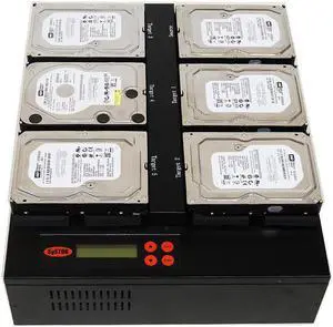 Systor 1:5 Flatbed SATA Hard Drive Duplicator & Sanitizer - 18GB/Min - Copy & Erase 2.5 SDD Solid State & 3.5 HDD Disks 300MB/Sec (SYS05-SSD-SATA2)