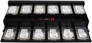 Systor 1:11 Flatbed SATA Hard Drive Duplicator & Sanitizer - 36GB/Min - Copy & Erase 2.5 SDD Solid State & 3.5 HDD Disks 600MB/Sec (SYS11-SSD-SATA3)