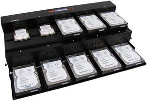 Systor 1:9 Flatbed SATA Hard Drive Duplicator & Sanitizer - 36GB/Min - Copy & Erase 2.5 SDD Solid State & 3.5 HDD Disks 600MB/Sec (SYS09-SSD-SATA3)