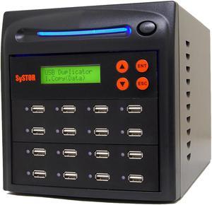 Systor 1 to 15 USB Duplicator & Sanitizer 2GB/Min - Standalone Multiple Flash Memory Copier & Storage Drive Eraser, Speeds Up to 33MB/Sec (SYS-USBD-15)
