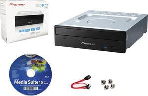 Pioneer BDR-2213 Internal 16x Blu-ray Writer Drive Bundle with CyberLink Burning Software, SATA Cable, and Mounting Screws - Burns CD DVD BD DL BDXL M-Disc Discs
