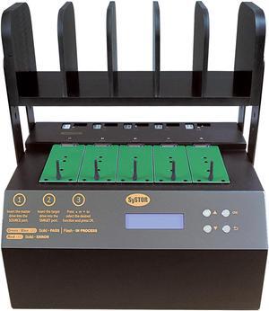 Systor 1 to 4 M.2 NVMe/SATA Duplicator - 18GB/Min - Standalone Copier & Eraser/Sanitizer for Multiple PCIe M2, 2.5/3.5 Inch HDD Hard Disk & SSD Solid State Drives (SYSNVME-YL03PRO04)