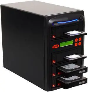 Systor 1:3 SATA Hard Drive Duplicator & Sanitizer - 9GB/Min - Copy & Erase 2.5 SDD Solid State & 3.5 HDD Disks (SYS203HS-DP) - 150MB/Sec, Dual Port Hot Swap