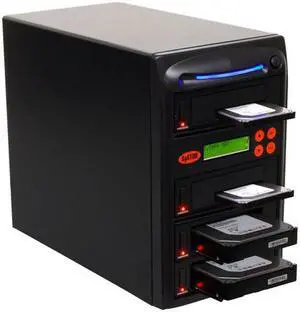 Systor 1:3 SATA Hard Drive Duplicator & Sanitizer - 18GB/Min - Copy & Erase 2.5 SDD Solid State & 3.5 HDD Disks (SYS303DP) - 300MB/Sec, Dual Port Hot Swap