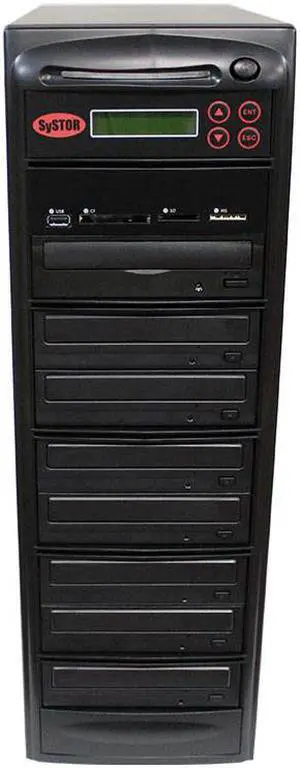 Systor Multi Media Center - Flash Memory Drive (USB/SD/CF/MS/MMC) to Disc Backup + 1 to 7 SATA CD/DVD Duplicator (PMBC-7)
