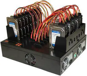 Systor 1:15 Flatbed SATA Hard Drive Duplicator & Sanitizer - 9GB/Min - Copy & Erase 2.5 SDD Solid State & 3.5 HDD Disks 150MB/Sec (SYS15HDD-SATA1)