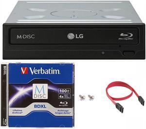 LG 14x WH14NS40 Internal Blu-ray DVD Drive + 100GB Verbatim M-Disc BDXL + SATA Cable